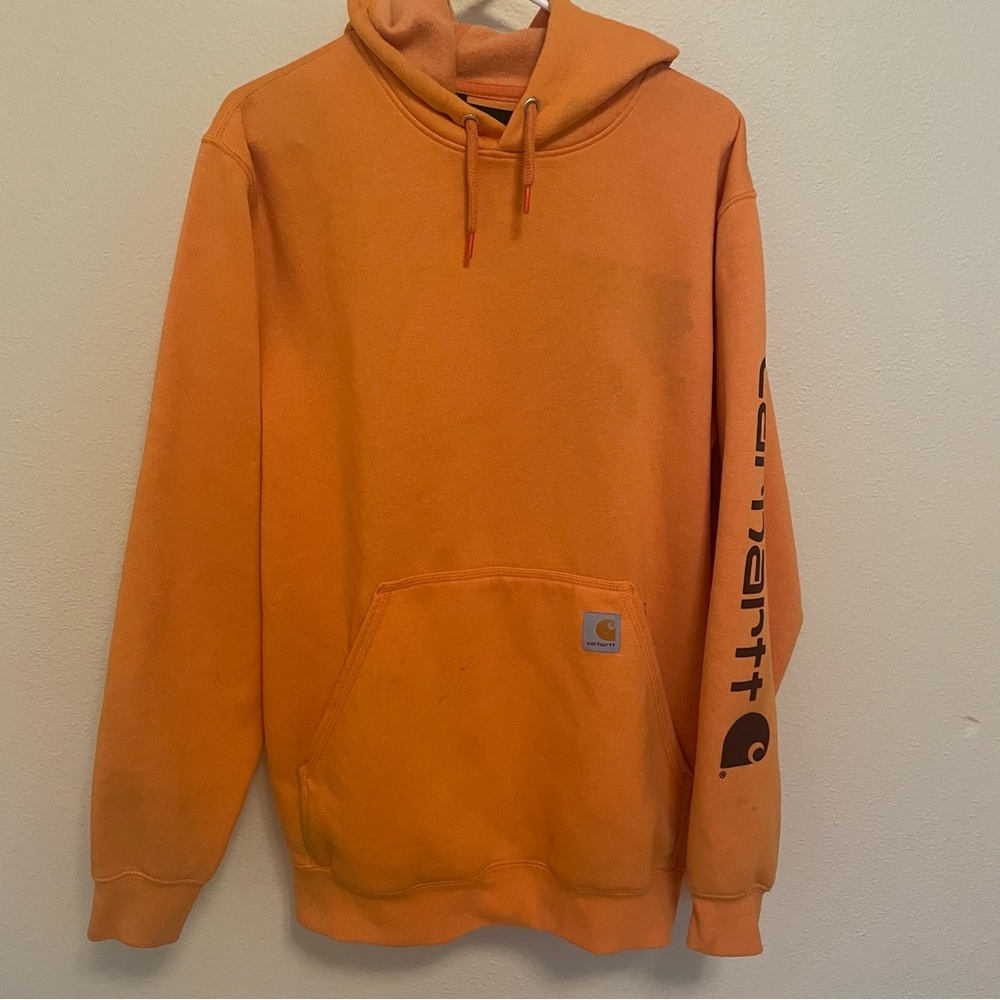 Construction orange loose fit Carhartt hoodie. Medium.